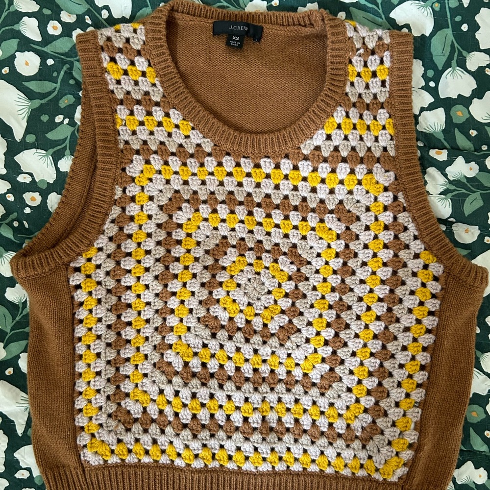 J. Crew cropped knit sweater vest